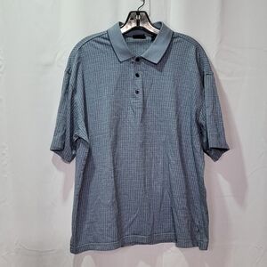 Axist Men's Blue Striped Polo Shirt Size Large GUC